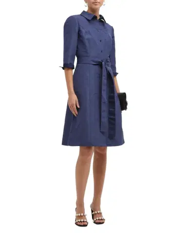 Carolina Herrera Faille 3/4-Sleeve Shirtdress | Thumbnail 1 Carolina Herrera Faille 3/4-Sleeve Shirtdress | Thumbnail 1