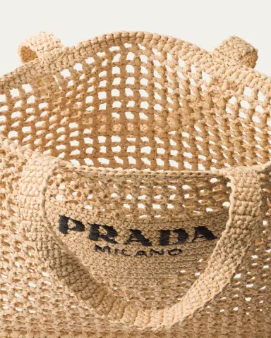Prada Logo Crochet Tote Bag | Thumbnail 3