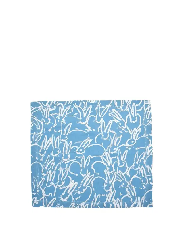 Hunt Slonem Fluffle Khadi Printed Linen Dinner Napkin, 20 x 20