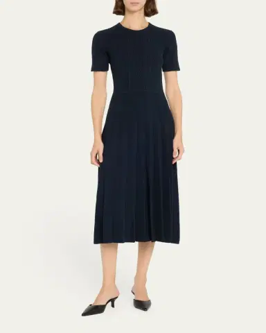 Jason Wu Collection Short Sleeve Wool Cable Midi Dress | Thumbnail 2