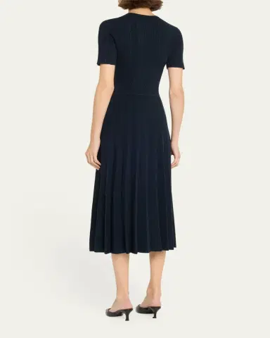 Jason Wu Collection Short Sleeve Wool Cable Midi Dress | Thumbnail 3