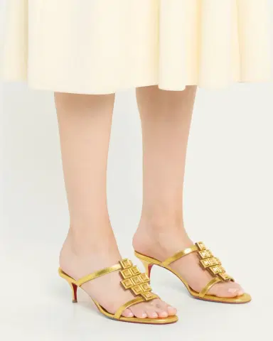 Christian Louboutin Diwalina Spike Metallic Nappa Leather Sandals | Thumbnail 2 Christian Louboutin Diwalina Spike Metallic Nappa Leather Sandals | Thumbnail 2