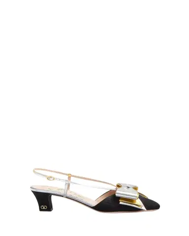 Valentino Garavani Bowow Moire Colorblock Slingback Pumps | Thumbnail 1