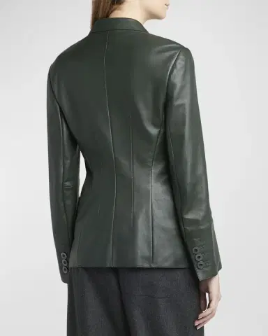 Giorgio Armani Tailored Leather Blazer Jacket | Thumbnail 2 Giorgio Armani Tailored Leather Blazer Jacket | Thumbnail 2