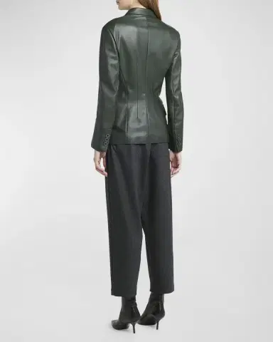 Giorgio Armani Tailored Leather Blazer Jacket | Thumbnail 5 Giorgio Armani Tailored Leather Blazer Jacket | Thumbnail 5
