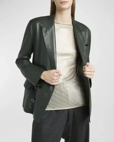 Giorgio Armani Tailored Leather Blazer Jacket | Thumbnail 6 Giorgio Armani Tailored Leather Blazer Jacket | Thumbnail 6