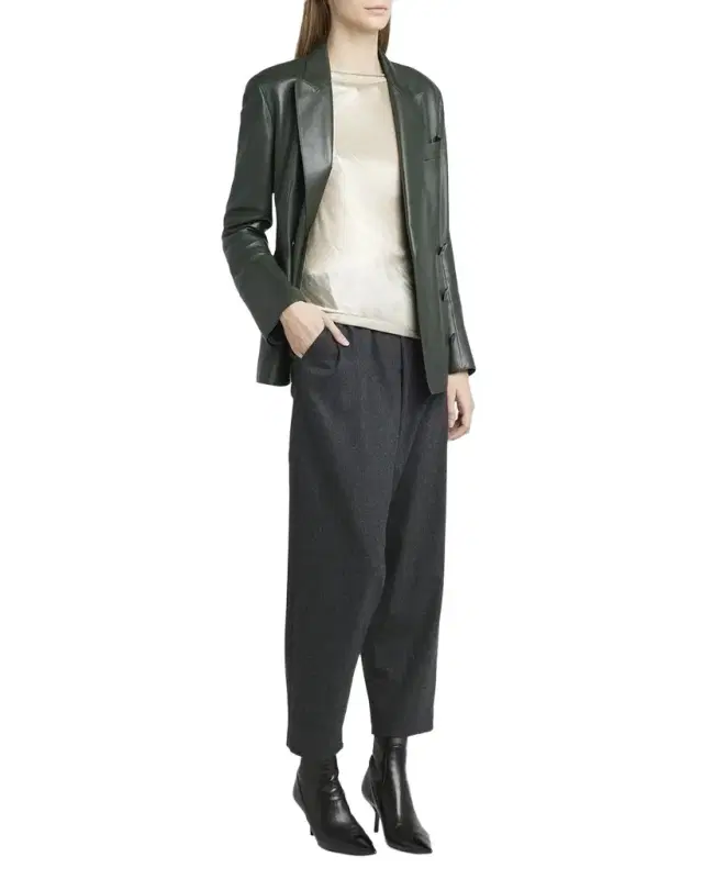 Giorgio Armani Tailored Leather Blazer Jacket