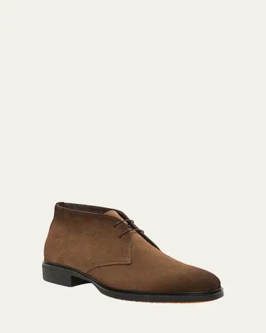 Santoni Men's Easy Suede Derby Shoes | Thumbnail 2