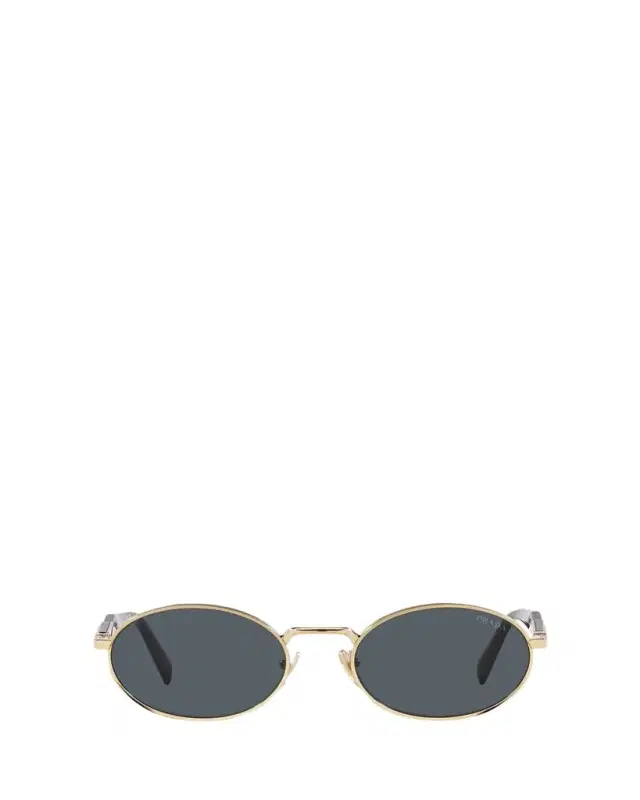 Prada Engraved Logo Metal & Plastic Oval Sunglasses