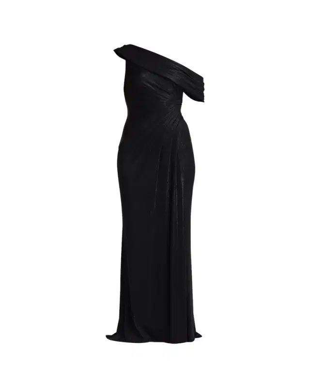 Tadashi Shoji Leary Draped One-Shoulder Gown