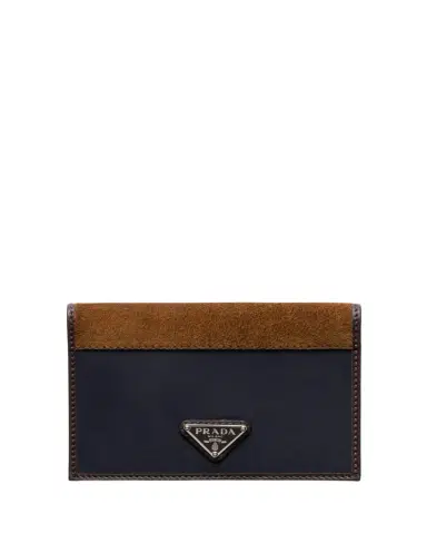 Prada Men's Nylon and Suede Bifold Card Holder | Thumbnail 1