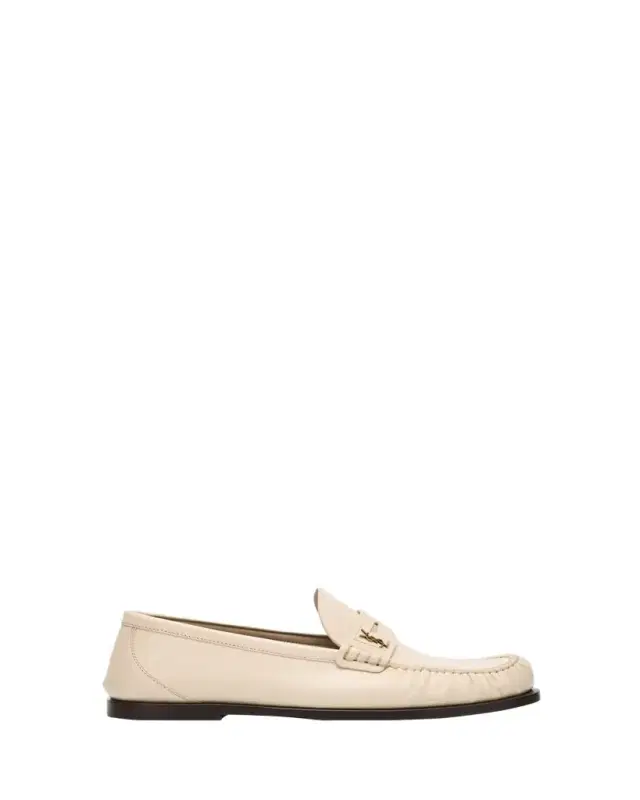 Saint Laurent Leather YSL Classic Penny Loafers