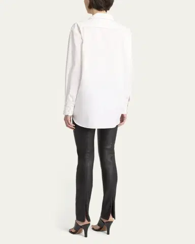 The Row Lakun Leather Skinny-Leg Slit-Hem Pants | Thumbnail 3