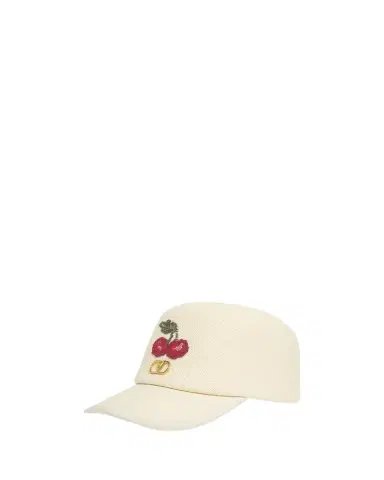 Valentino Garavani Cherry V-Logo Baseball Cap | Thumbnail 1 Valentino Garavani Cherry V-Logo Baseball Cap | Thumbnail 1