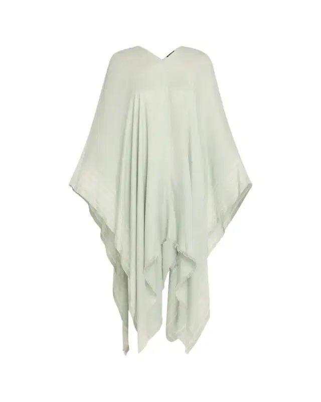 Aida Bicolor Suitcase Stripe Silk Linen Poncho