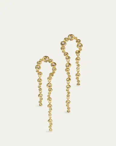 Alexis Bittar Asterales Gold CZ Arched Long Earrings | Thumbnail 3