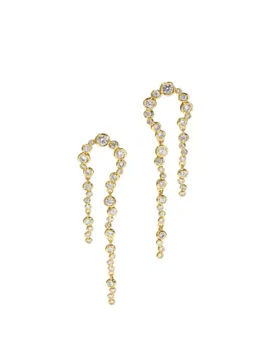 Alexis Bittar Asterales Gold CZ Arched Long Earrings | Thumbnail 1