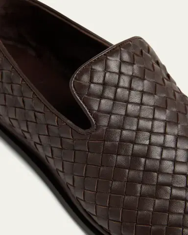 Bottega Veneta Men's Sunday Intrecciato Leather Slippers | Thumbnail 5