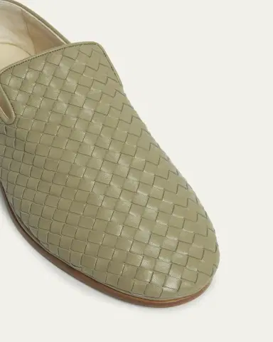 Bottega Veneta Men's Sunday Intrecciato Leather Slippers | Thumbnail 9