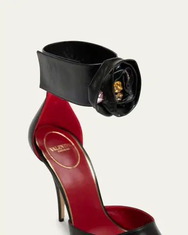 Valentino Garavani Embellished Rose Leather Sandals | Thumbnail 5 Valentino Garavani Embellished Rose Leather Sandals | Thumbnail 5