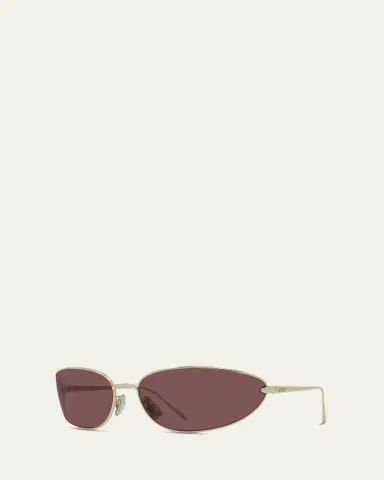 Loewe Signature Wrap Around Metal Sunglasses | Thumbnail 4
