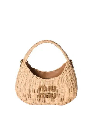 Miu Miu Wander Woven Rattan Top-Handle Bag | Thumbnail 1 Miu Miu Wander Woven Rattan Top-Handle Bag | Thumbnail 1
