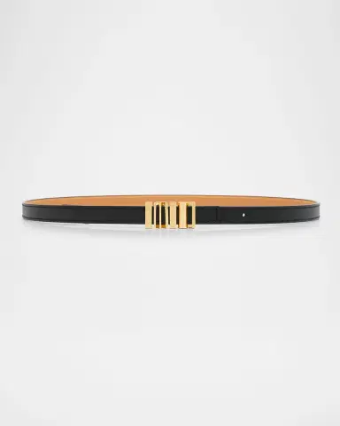 Loewe Graphic Buckle Leather Skinny Belt | Thumbnail 3