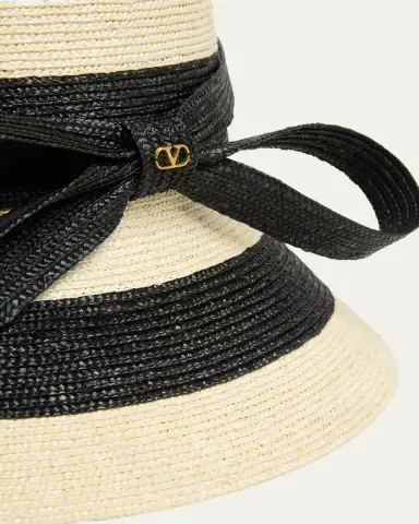 Valentino Garavani VLogo Signature Straw Cloche Hat | Thumbnail 2