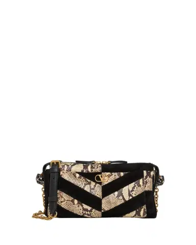 Valentino Garavani Small Patchwork Suede & Python Shoulder Bag | Thumbnail 1