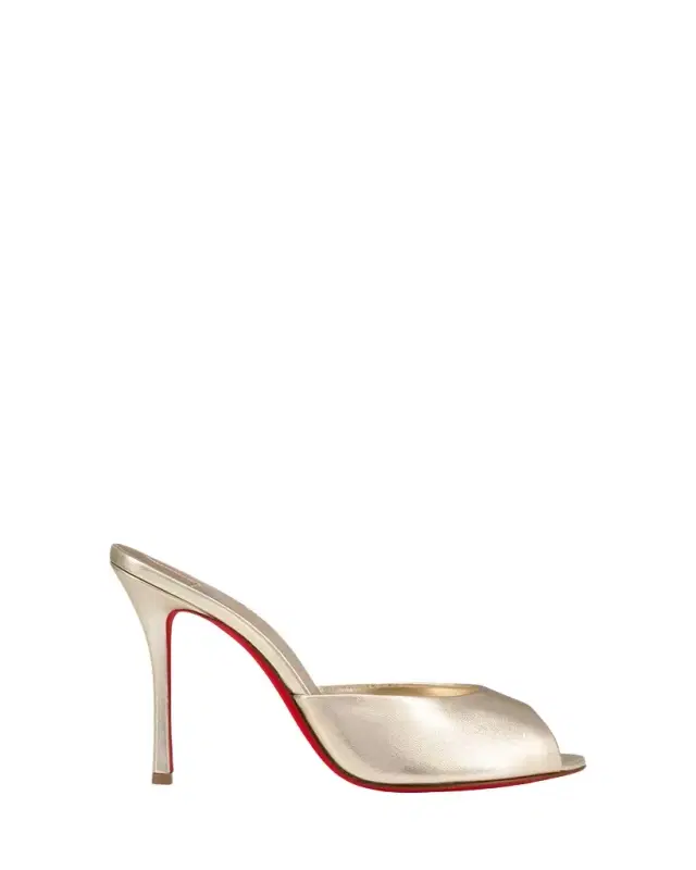 Christian Louboutin 100mm Me Dolly Metallic Slide Sandals