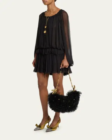 Chloé Chain Horse Shoulder Bag in Curly Shearling | Thumbnail 5