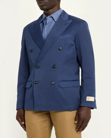Massimo Alba Men's Wool Micro-Chevron Double-Breasted Blazer | Thumbnail 4