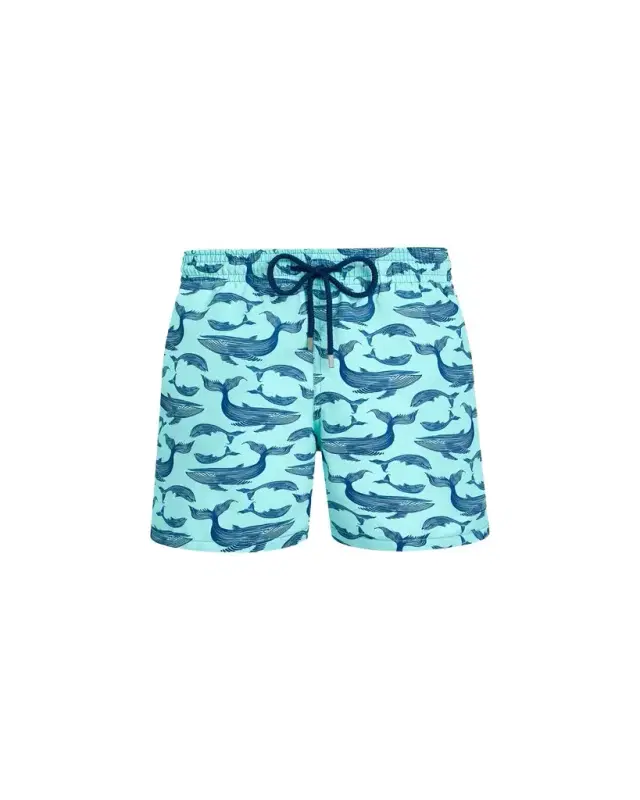 Men's Whale-Print Recycled Swim Trunks