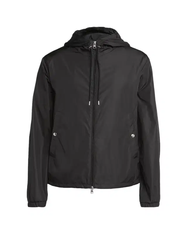 Moncler Men's Nylon Hooded Grosgrain-Trim Full-Zip Jacket