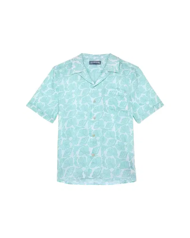 Men's Seashells Linen Short-Sleeve Shirt