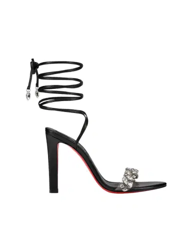 Christian Louboutin 100mm Fanny Jolly Embellished Leather Ankle-Wrap Sandals | Thumbnail 1 Christian Louboutin 100mm Fanny Jolly Embellished Leather Ankle-Wrap Sandals | Thumbnail 1