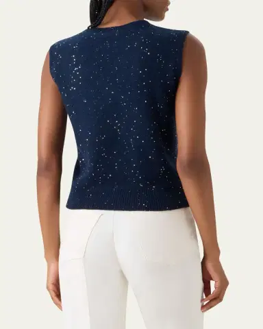 Akris Sequined Wool-Cashmere Sleeveless Sweater | Thumbnail 3 Akris Sequined Wool-Cashmere Sleeveless Sweater | Thumbnail 3