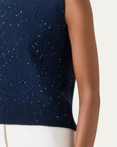Akris Sequined Wool-Cashmere Sleeveless Sweater | Thumbnail 5 Akris Sequined Wool-Cashmere Sleeveless Sweater | Thumbnail 5
