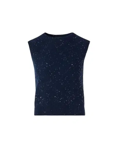 Akris Sequined Wool-Cashmere Sleeveless Sweater | Thumbnail 1 Akris Sequined Wool-Cashmere Sleeveless Sweater | Thumbnail 1