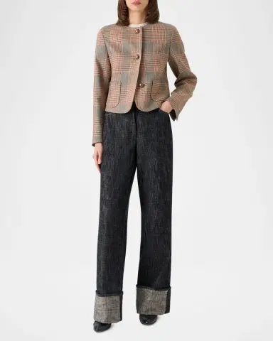 Akris punto Glen Plaid Wool Jacket | Thumbnail 2 Akris punto Glen Plaid Wool Jacket | Thumbnail 2