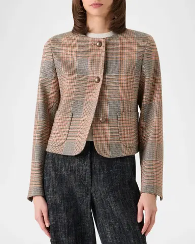 Akris punto Glen Plaid Wool Jacket | Thumbnail 6 Akris punto Glen Plaid Wool Jacket | Thumbnail 6