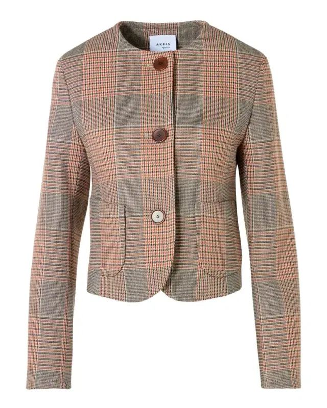 Akris punto Glen Plaid Wool Jacket