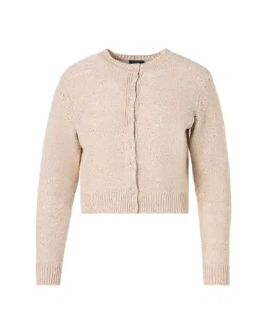 Akris Linen-Cotton Micro Sequin Knit Cardigan Sweater | Thumbnail 1 Akris Linen-Cotton Micro Sequin Knit Cardigan Sweater | Thumbnail 1