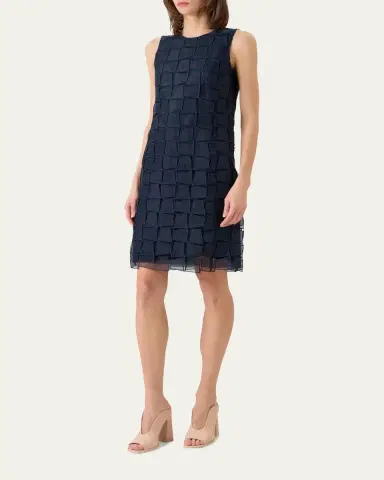 Akris Organza Trapezoid Embroidered Sheath Dress | Thumbnail 4