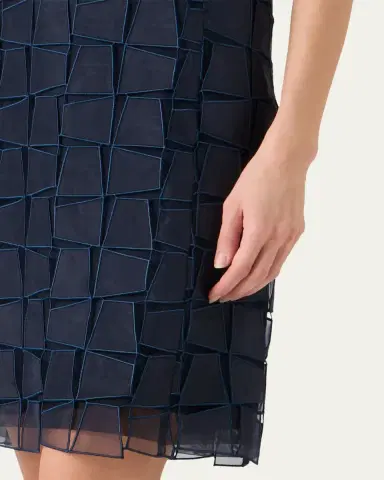 Akris Organza Trapezoid Embroidered Sheath Dress | Thumbnail 5