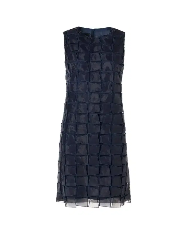 Akris Organza Trapezoid Embroidered Sheath Dress