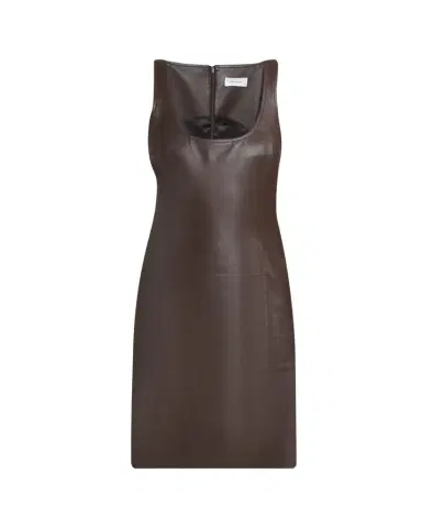 Ferragamo Sleeveless Plonge Leather Woven-Side Dress | Thumbnail 1 Ferragamo Sleeveless Plonge Leather Woven-Side Dress | Thumbnail 1