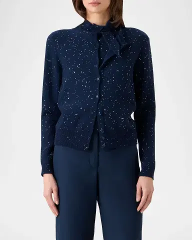 Akris Sequined Wool-Cashmere Knit Cardigan | Thumbnail 4 Akris Sequined Wool-Cashmere Knit Cardigan | Thumbnail 4