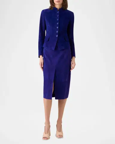 Akris Deva Suede Short Jacket | Thumbnail 2 Akris Deva Suede Short Jacket | Thumbnail 2