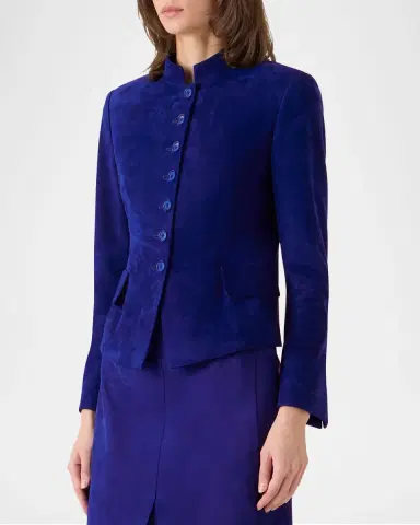 Akris Deva Suede Short Jacket | Thumbnail 4 Akris Deva Suede Short Jacket | Thumbnail 4